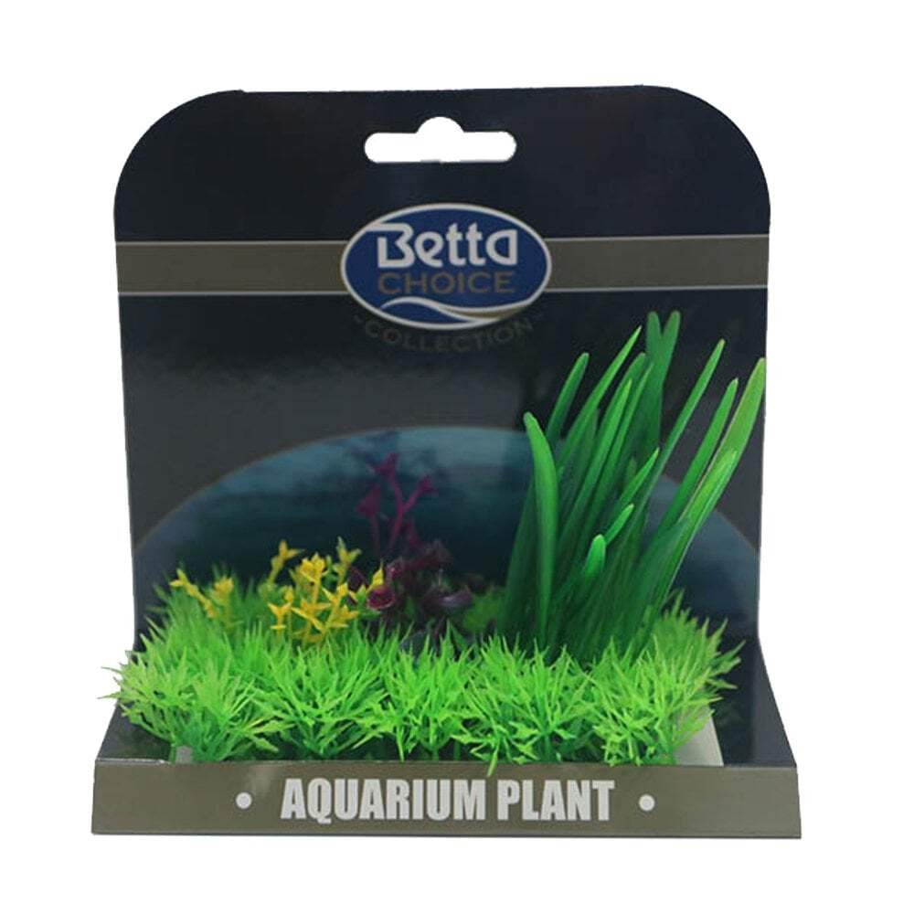 Betta Choice Medium Aquarium Fish Tank Plant Mat Decor - Green & Purple