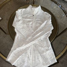 EUC Lululemon Full Zip Nulu Define Jacket White And Grey Size 6 Retail 128