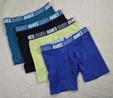 NWOT Hanes Boys Moves Anti-Chafe Boxer Briefs Size Large 12-14 4 Pack Assorted