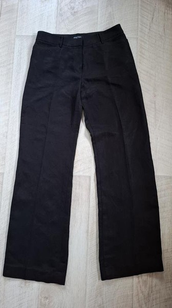 Women ETERNA Trousers Black Linen 38 / M / 46