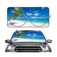 tropical beach palms Windshield Sun shade, Front Window Sun Shade f... Fast Ship