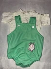 Vintage Cabbage Patch Kids/Doll Clothes  Green Elephant Romper (686)