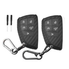 QBUC 2 Pcs Key Fob Cover for Chevy,5 Buttons Silicone for GMC Key Fob Cover,F...