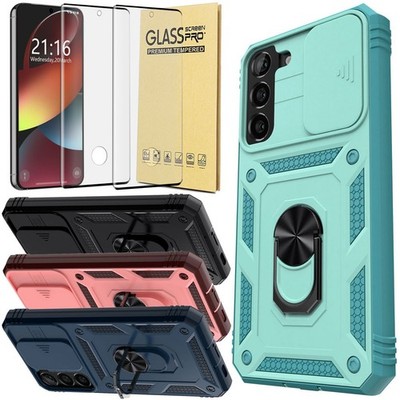 For Samsung Galaxy S22/S22 Plus/Ultra 5G Ring Stand Case Cover Screen Protector