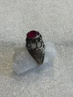 Rings silver 875 Russian Soviet  vintage USSR red lab Tourmaline size 17,5