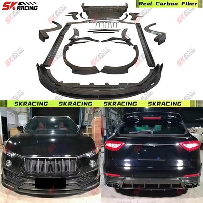 Fits Maserati Levante 17-20 Carbon Fiber Spoiler Front Rear Bumper Lip Body Kits