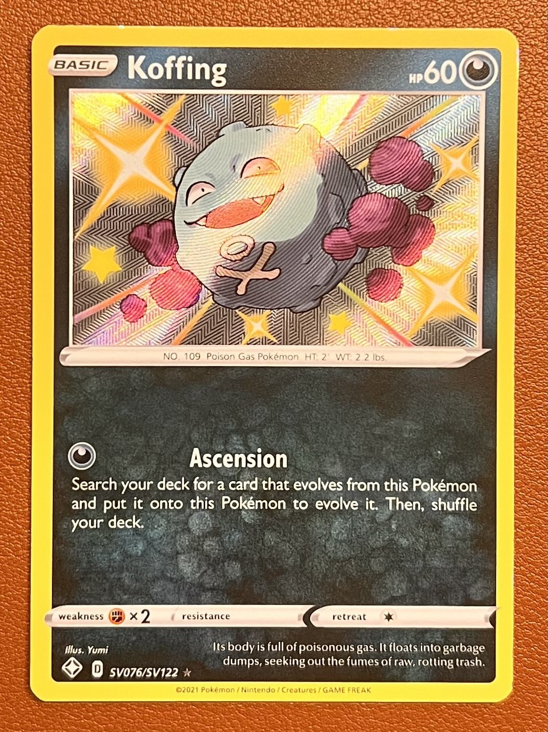 Pokemon Koffing (Shiny Holo) SV076/SV122 Shining Fates: Shiny Vault LP+/NM-
