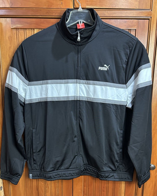 PUMA Sport Lifestyle Men's Black/White Zip Athletic Warm Up Jacket (Size XXL)