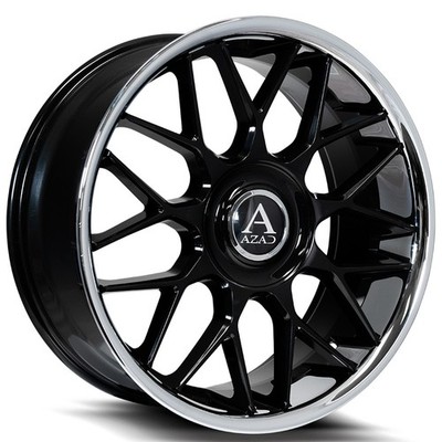 Azad Wheels AZV02 - Floating Cap 22x9.5 Gloss Black with SS Lip (4pcs) B2
