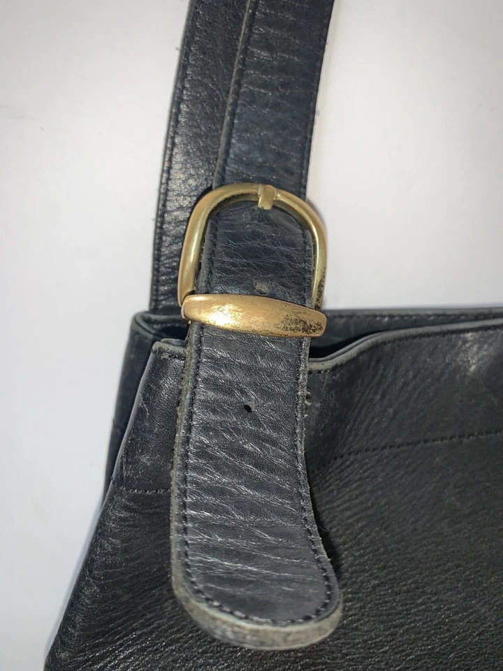 Vintage COACH 101-40 Tote Bag Purse Black Leather - Image 2 of 4