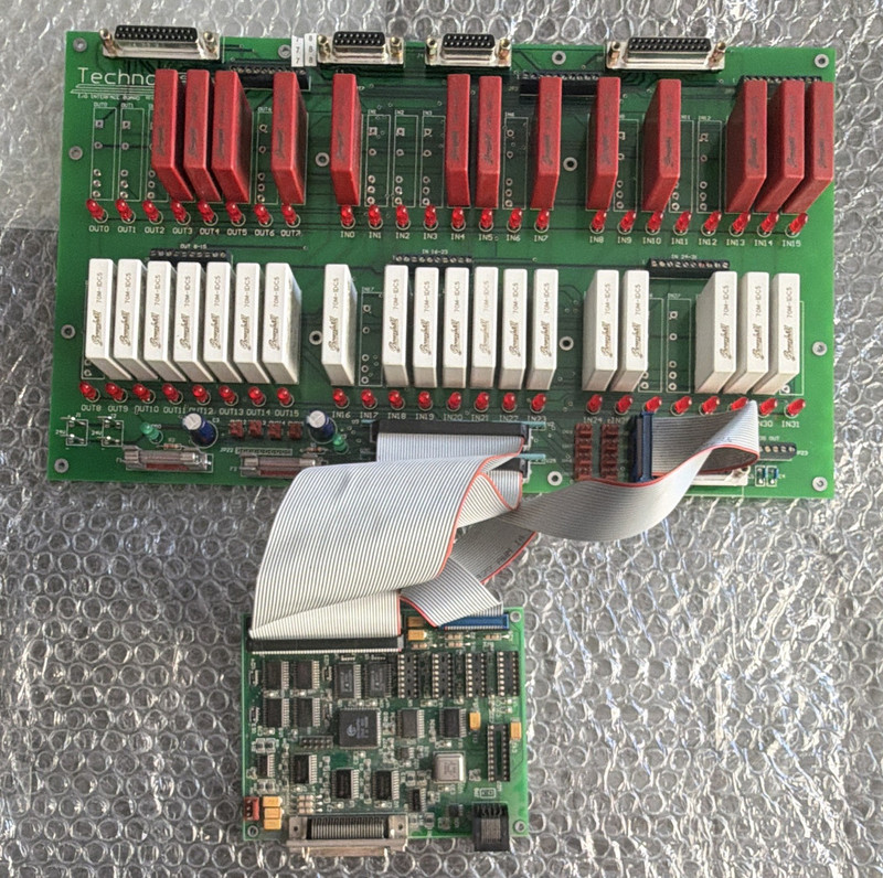 Techno CT Relay I/O PCB Assembly w/ Ribbon Cable IN#45 70V Double-Sided