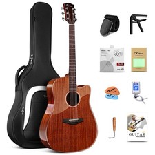 Rosen G31 Dreadnought Acoustic Guitar Soild Mahogany Top 41 Inch Guitarra Ful...