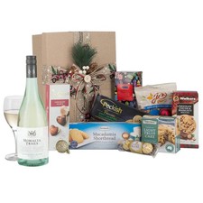 Interhampers White Christmas Giftbox Hamper 3.2 kg with Wine & Nibblies