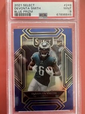 2021 Panini Select - Club Level Devonta Smith #249 Blue Prizm /99 (RC), PSA 9