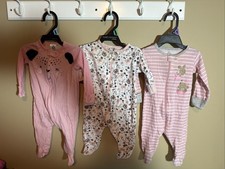 0-3m Gerber & Wonder Nation  3 Pc Pink  Zip S...