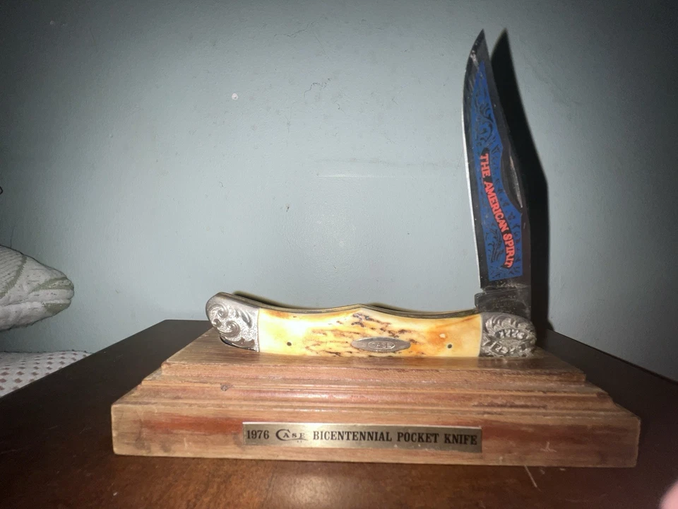 CASE XX 美国 1976 年美国精神 5165 Stag 折叠猎人刀二百周年纪念 — 第 3/4 张图片