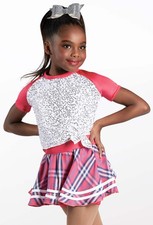 Dance Costume Medium Child Watermelon Weissman 12427 Jazz Sequin Skirt