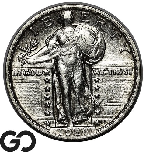 1924 Standing Liberty Quarter, Choice AU++/Unc