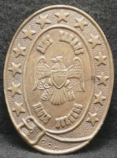 XB03127 VINTAGE 1970s  AUNT SARAHS EAGLE BURGERS  DINE-O-RAMA MENS BELT BUCKLE