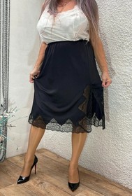 vintage charnos  nylon black half slip underskirt lingerie  size XL