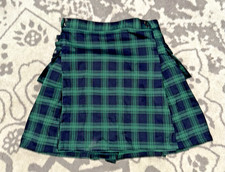 Men's SCARLET DARKNESS Green  Navy Tartan Midi KILT for Renaissance Fairs LARGE