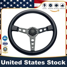 New Black Edition 350mm14inch Mod07 Deep Dish Leather Sport Steering Wheel Usa New Black Edition 350mm14inch Mod07 Deep Dish Leather Sport Steering Wheel Usa