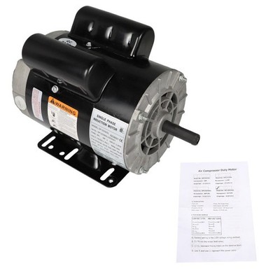 New 3 HP SPL3450 RPM Electric Motor Compressor Duty 56HZ Frame 1 Phase 115/230V