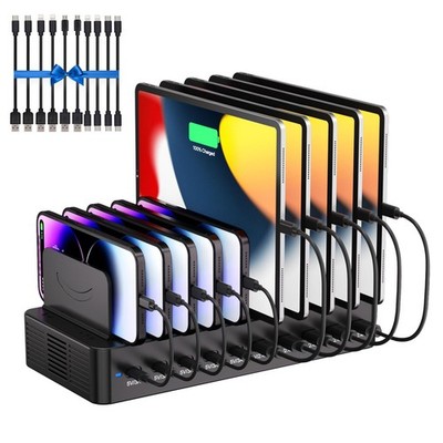 100W Charging Station for Multiple Devices, 10-Port USB Fast Charging Station...