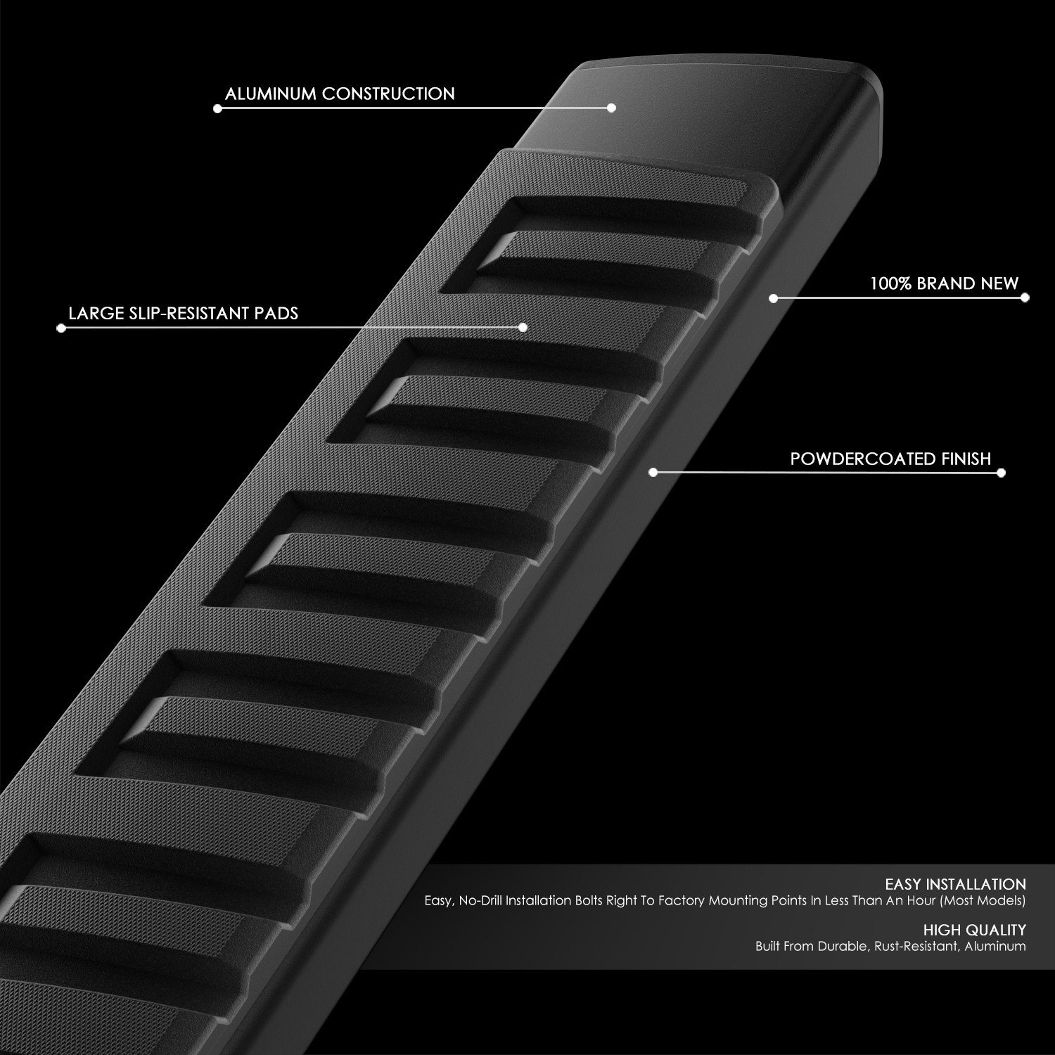 6.75" Flat Step Bar Running Boards for 2015-2024 Colorado Canyon Extended Cab