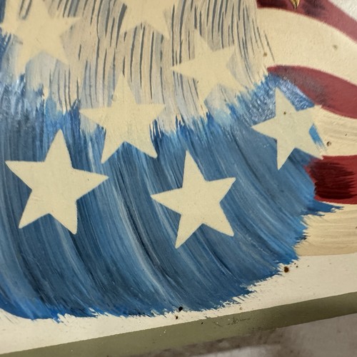 Patriotic Bald Eagle USA Flag Wood Hanging Sign America Wall Decor 4th of July - Picture 6 of 7