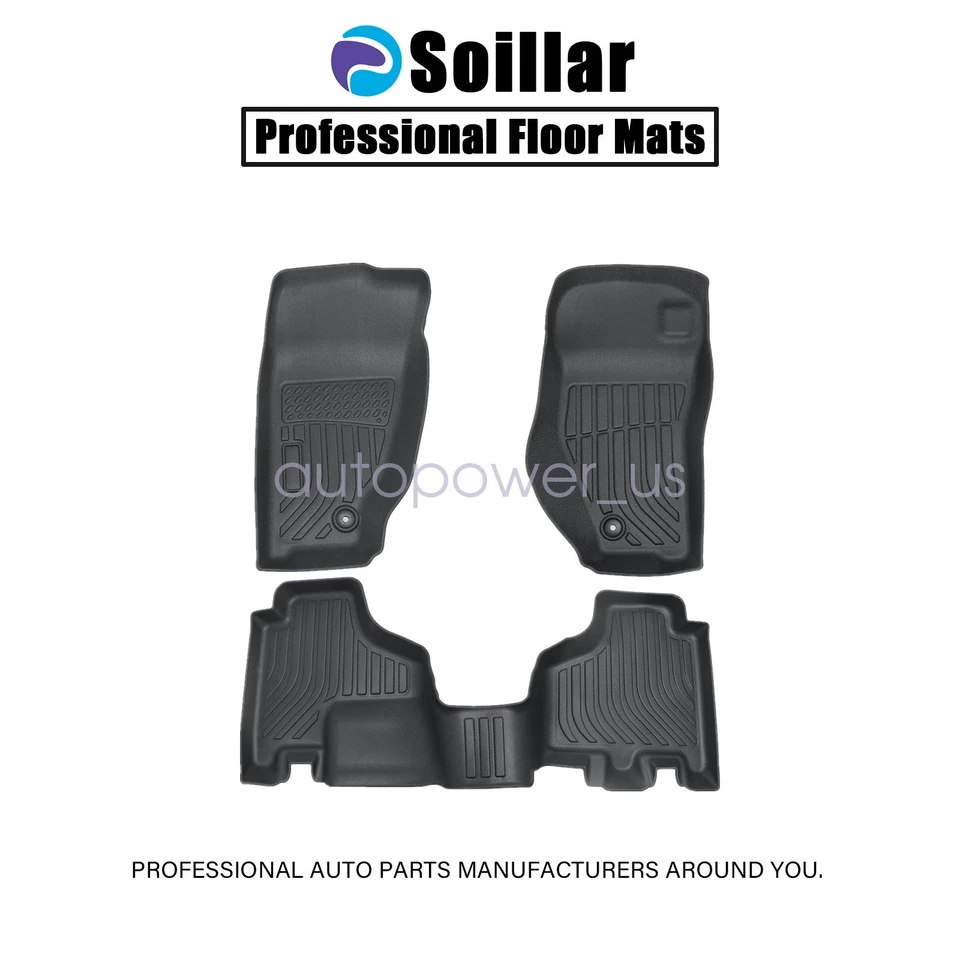 Alfombrillas forros de TPE para Jeep Liberty 2008-2012 modelo 3D 3 piezas negras impermeables Foto 2 de 4