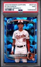 2025 BOWMAN SAPPHIRE EDITION CHROME PROSPECTS #BCP124 ELVIN GARCIA PSA 9