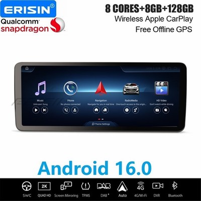 12,3'' Android 16 8+128GB Carplay Autoradio Navi Mercedes C/GLC Klasse W205 X253