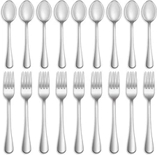 16 Pcs Forks and Spoons Silverware Set,Food Grade Stainless Steel Flatware Cutle