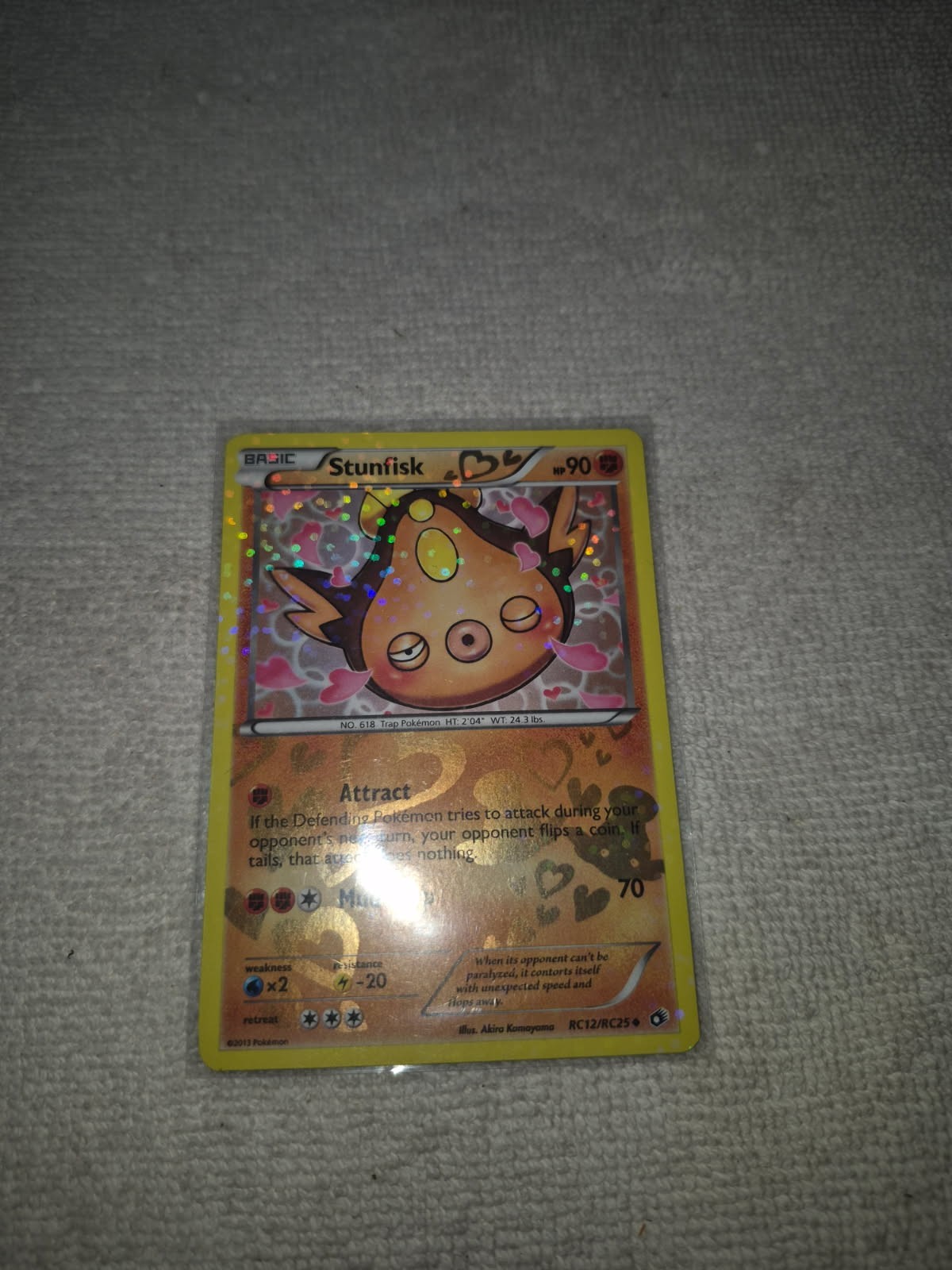Pokemon Card Stunfisk RC12/RC25 Legendary Treasures RC Holo Moderately Played