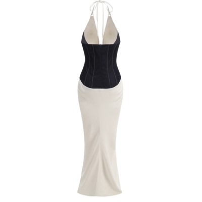 Schiaparelli Inspired Denim Bustier Ivory Dress. Chose M Siz 6 | eBay