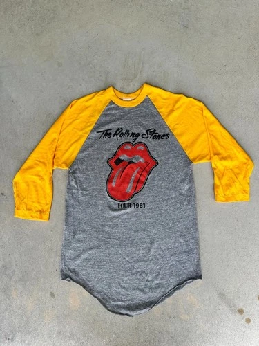 Rolling Stones Tour Large Raglan Jersey 3/4 Sle 1980s vintage concert t-shirt, vintage, size L, single stitch, B+ condition