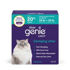 Light Unscented Clumping Cat Litter, 28 lbs with 9 ft refill| Lightweight 20% 1.07 per pound