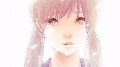 Sadness Looking At Viewer Open Mouth Long Hair Anime Poster 11x17in Wall Art