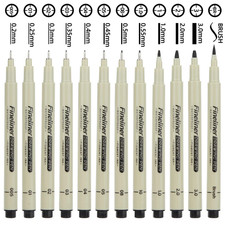 12Pcs Fine Tip Manga Drawing Pens Needle Line Art Sketch Marker Set