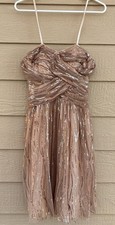 Hailey Adrianna Papell Dress 4 Gold Sequin Spaghetti Strap Party Cocktail Prom