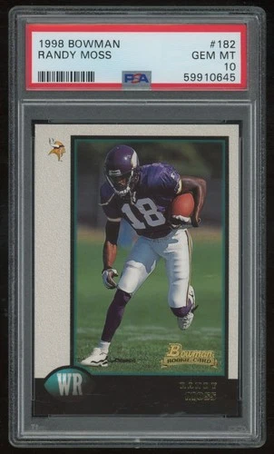 RANDY MOSS 1998 BOWMAN #182 RC PSA 10