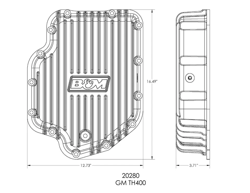 B&M Hi-Tek Deep Transmission Alloy Pan For Chev/Gm/P-tiac/Buick/Oldsmobile/Cadi - Image 3 of 4