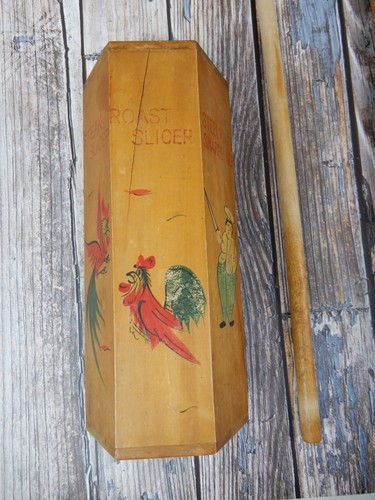 Vintage Wood Knife Holder Rack Wall Mount Kitchen Roosters & Chef Made in Japan - Picture 13 of 18
