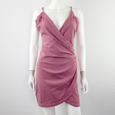 Intimately Free People Berry Pink Faux Wrap Mini Dress Size M Girly