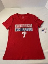 NWT MLB Philadelphia Phillies Girls V-neck Tee T-Shirt size Large 10/12