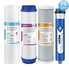 4 Stage 75 GPD RO Membrane Carbon Sediment Reverse Osmosis Drinking Water Filter