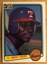 1983 Donruss Mickey Rivers Baseball Card #394 Rangers Outfield High-Grade NM O/C