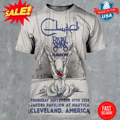 Clutch Tonight Poster Rival Song Fumanchu At Jacobs Pavilion Nautica Shirt S-5XL