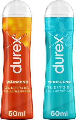 Durex Play Gleitgel Set Wärmend Prickelnd Wasserbasis Kondomgeeignet 2x50ml